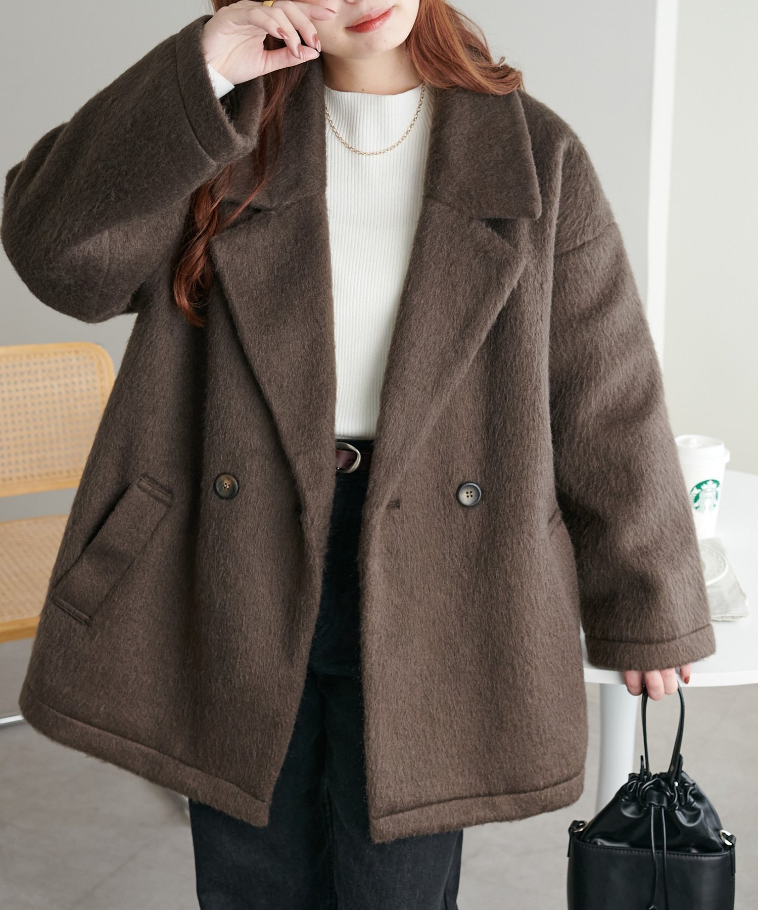 【ディスコート/Discoat】の【WEB限定】ダブルテーラージャケット インテリア・キッズ・メンズ・レディースファッション・服の通販 founy(ファニー) ファッション Fashion レディースファッション Fashion for Women アウター Coat / Outerwear Collection レディースジャケット・軽アウター Jackets シンプル Simple, Minimal ミドル Middle Length, Mid Height 冬 Winter / This Winter ブラウン|ID: prp329100004728227 ipo3291000000034466062