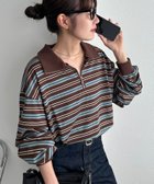 【ディスコート/Discoat】の【ユニセックス】ランダムボーダーハーフジップシャツ 人気、トレンドファッション・服の通販 founy(ファニー) ファッション Fashion レディースファッション Fashion for Women トップス・カットソー Cut & Sew Tops シャツ・ブラウス・オフィスカジュアル Elegant Blouses & Button-Ups コンパクト Compact, Small Size シンプル Simple, Minimal ジップ Zip, Zipper ボーダー Border, Stripe ランダム Random, Irregular リラックス Relax, Relaxed Fit thumbnail ブラウン|ID: prp329100004728245 ipo3291000000034159951