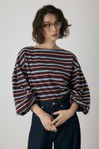 【クリエ コンフォルト/crie conforto】のボーダーボリュームスリーブプルオーバー 人気、トレンドファッション・服の通販 founy(ファニー) ファッション Fashion レディースファッション Fashion for Women トップス・カットソー Cut & Sew Tops カジュアルプルオーバー・ニットトップス Pullovers & Knit Tops / Casual Pullovers ボリューム袖・フリルスリーブブラウス Voluminous & Ruffle Sleeves / Puffy Sleeve Tops カットソー Cut and Sewn Top シンプル Simple, Minimal スラックス Slacks, Dress Pants デニム Denim, Jeans Material ボーダー Border, Stripe ランダム Random, Irregular thumbnail 柄BRN5|ID: prp329100004728255 ipo3291000000034524797