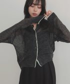 【リアン/Lian】のシアーバイカラーカーディガン チャコールグレー|ID: prp329100004728258 ipo3291000000034234310