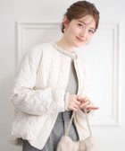 【クチュール ブローチ/Couture Brooch】の【撥水・大人可愛い】リボンキルティングジャケット アイボリー|ID: prp329100004728276 ipo3291000000034443578