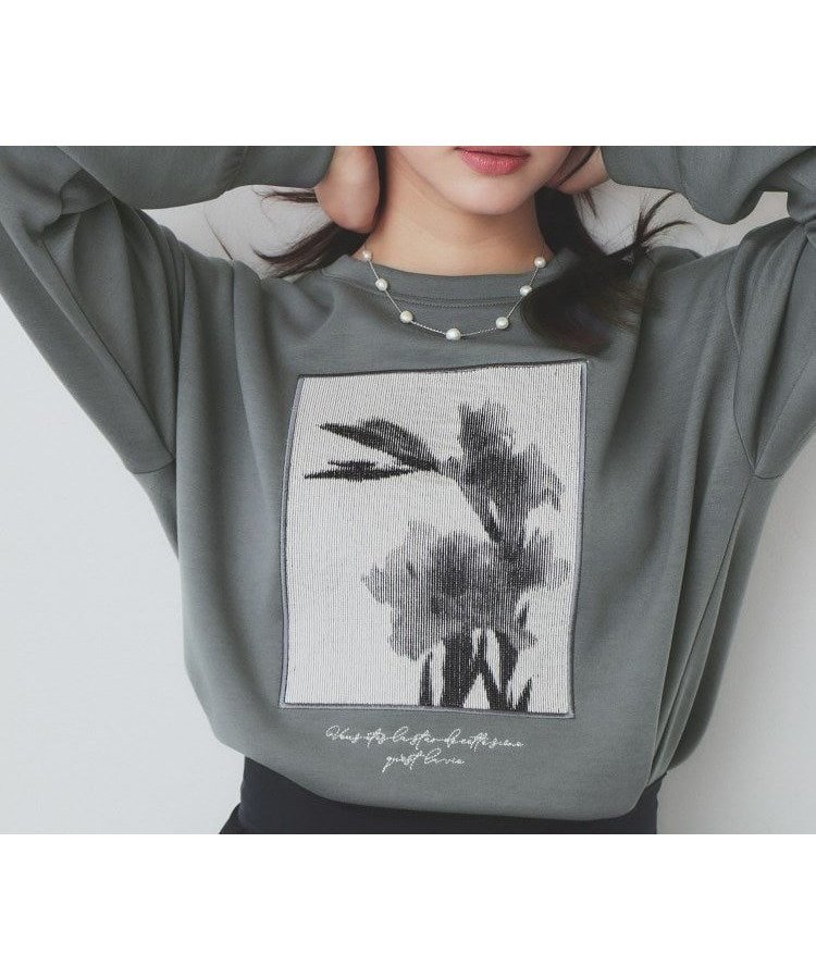 【インデックス/INDEX】のフォト刺繍トップス【洗濯機洗い可】 インテリア・キッズ・メンズ・レディースファッション・服の通販 founy(ファニー) 　ファッション　Fashion　レディースファッション　Fashion for Women　トップス・カットソー　Cut & Sew Tops　スマート　Smart, Elegant　トレンド　Trend, Trending Now　チャコールグレー|ID: prp329100004728336 ipo3291000000034713541