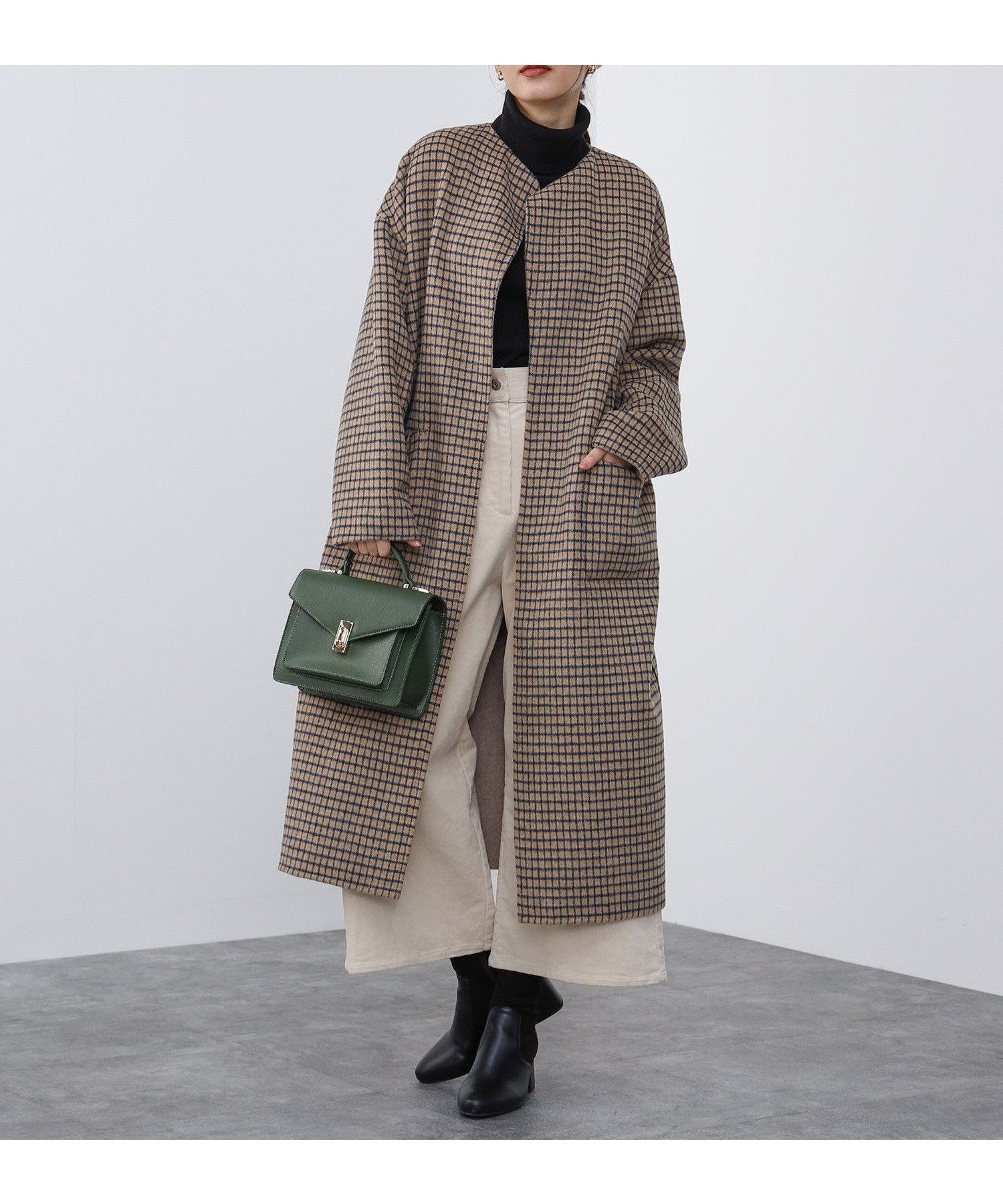 【ビームス ウイメン/BEAMS】のリバーシブル ロングガウンコート 人気、トレンドファッション・服の通販 founy(ファニー) 　ファッション　Fashion　レディースファッション　Fashion for Women　アウター　Coat / Outerwear Collection　コート・ロングコート・ピーコート　Long Coats, Peacoats & More　ガウン　Gown, Robe　チェック　Check, Plaid, Tartan　リバーシブル　Reversible, Two-Sided　ロング　Long, Long-Length　無地　Plain, Solid Color　 other-1|ID: prp329100004728348 ipo3291000000034160792