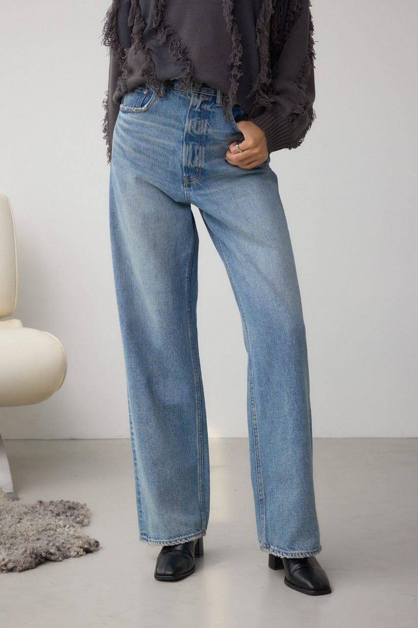【アズール バイ マウジー/AZUL by moussy】の【堀田茜さん着用アイテム】AZUL DENIM ハイウエストワイドデニム インテリア・キッズ・メンズ・レディースファッション・服の通販 founy(ファニー) 　ファッションモデル・俳優・女優　Models　女性　Women　堀田茜　Hotta Akane　ファッション　Fashion　レディースファッション　Fashion for Women　ストレッチ　Stretch, Stretchy Fabric　ユーズド　Used, Vintage-Look　ワイド　Wide, Wide Fit　L/BLU1|ID: prp329100004728362 ipo3291000000034212709