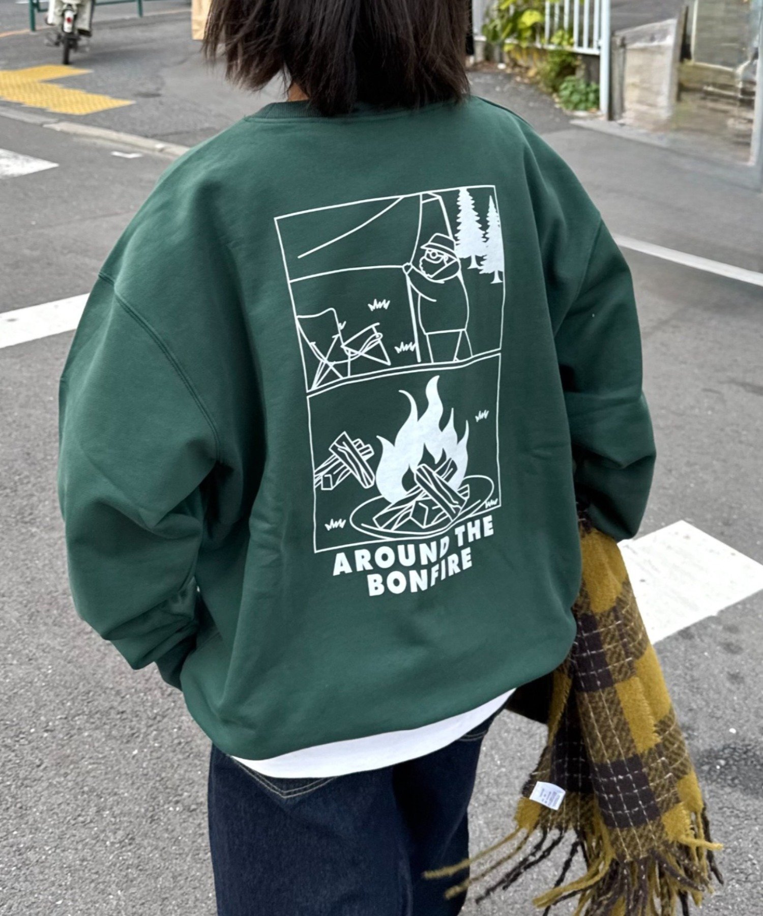 【チャオパニックティピー/CIAOPANIC TYPY】の【ojisan】ワンポイント刺繍裏毛スウェットクルー インテリア・キッズ・メンズ・レディースファッション・服の通販 founy(ファニー) 　ファッション　Fashion　レディースファッション　Fashion for Women　トップス・カットソー　Cut & Sew Tops　レディースパーカー・カジュアルフーディー　Casual Hoodies & Sweatshirts　スウェット・クルーネックトップス　Sweatshirts & Crewnecks / Relaxed Fit Sweat Tops　イラスト　Illustration　シンプル　Simple, Minimal　スウェット / スエット　Sweatshirt, Sweatwear　スラックス　Slacks, Dress Pants　デニム　Denim, Jeans Material　人気　Popular, Best Seller　プリント　Print, Printed Pattern　ミックス　Mix, Mixed Style　ロング　Long, Long-Length　ワンポイント　One Point, Statement Accent　おすすめ　Recommended / Our Picks　グリーン|ID: prp329100004728385 ipo3291000000034822534