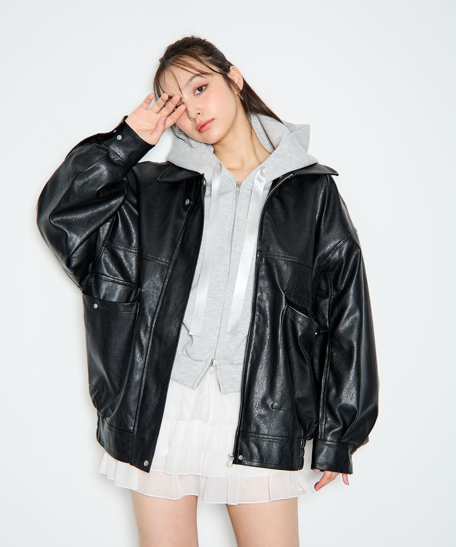 【イング/INGNI】の【WEB限定】フェイクレザーBIGブルゾン インテリア・キッズ・メンズ・レディースファッション・服の通販 founy(ファニー) ファッション Fashion レディースファッション Fashion for Women アウター Coat / Outerwear Collection ブルゾンジャケット・スポーティアウター Blouson Jackets スタンド Stand Collar, Upright Stand スマホ Smartphone, Mobile Device ビッグ Big, Oversized フェイクレザー Faux Leather, PU Leather ブルゾン Blouson, Bomber Jacket ポケット Pocket, Pocket Detail ラップ Wrap, Wrap Design クロ|ID: prp329100004728445 ipo3291000000034559919