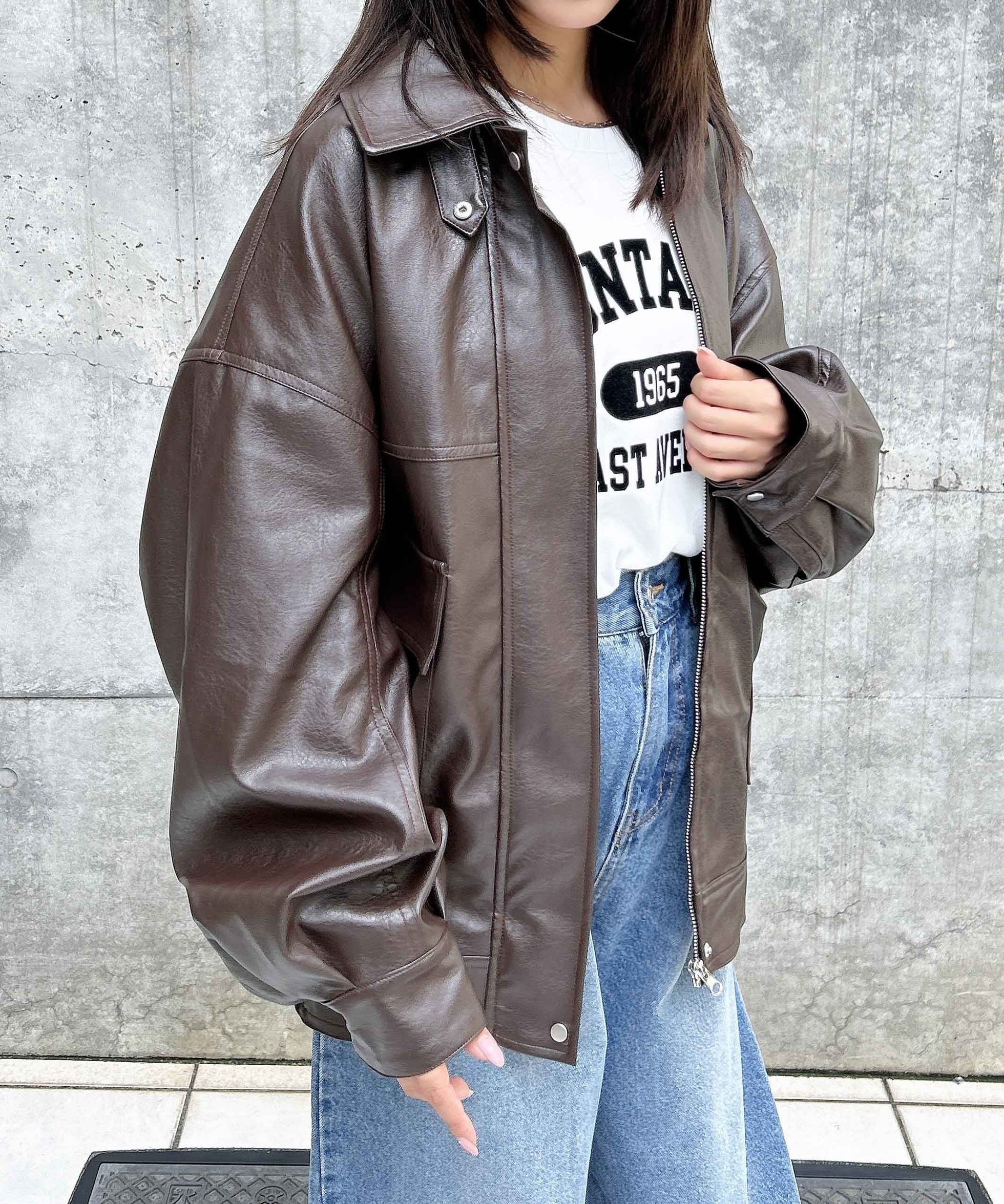 【イング/INGNI】の【WEB限定】フェイクレザーBIGブルゾン インテリア・キッズ・メンズ・レディースファッション・服の通販 founy(ファニー) ファッション Fashion レディースファッション Fashion for Women アウター Coat / Outerwear Collection ブルゾンジャケット・スポーティアウター Blouson Jackets スタンド Stand Collar, Upright Stand スマホ Smartphone, Mobile Device ビッグ Big, Oversized フェイクレザー Faux Leather, PU Leather ブルゾン Blouson, Bomber Jacket ポケット Pocket, Pocket Detail ラップ Wrap, Wrap Design ブラウン|ID: prp329100004728445 ipo3291000000034559920