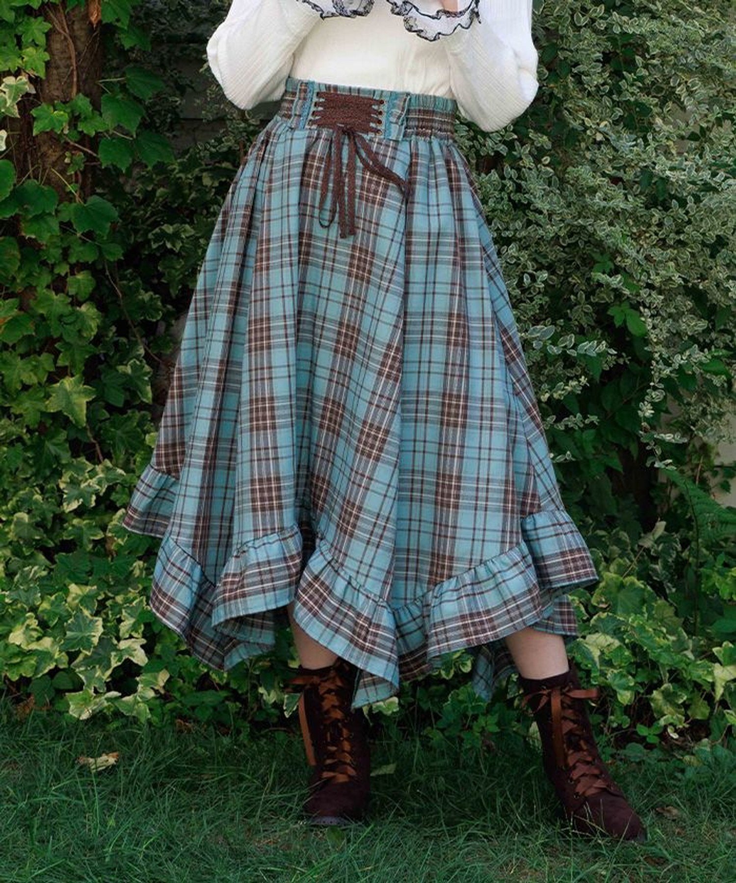 【アクシーズファム/axes femme】のタータンチェックイレヘムスカート インテリア・キッズ・メンズ・レディースファッション・服の通販 founy(ファニー)  ファッション Fashion レディースファッション Fashion for Women スカート Skirts イレギュラーヘム Irregular Hem カットソー Cut and Sewn Top クラシカル Classical, Vintage-Inspired シャーリング Shirring, Ruched シンプル Simple, Minimal スニーカー Sneakers, Trainers セットアップ Set-Up, Coordinated Outfit チェック Check, Plaid, Tartan ビスチェ Bustier, Corset Top フィット Fit, Slim Fit リラックス Relax, Relaxed Fit エレガント 上品 Elegant ミント|ID: prp329100004728491 ipo3291000000034360772