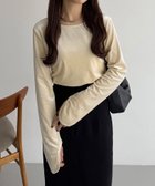 【ジュノア/JUNOAH】のcallautia バックオープンストーンベロアカットソー ライトベージュ|ID: prp329100004728529 ipo3291000000034238756