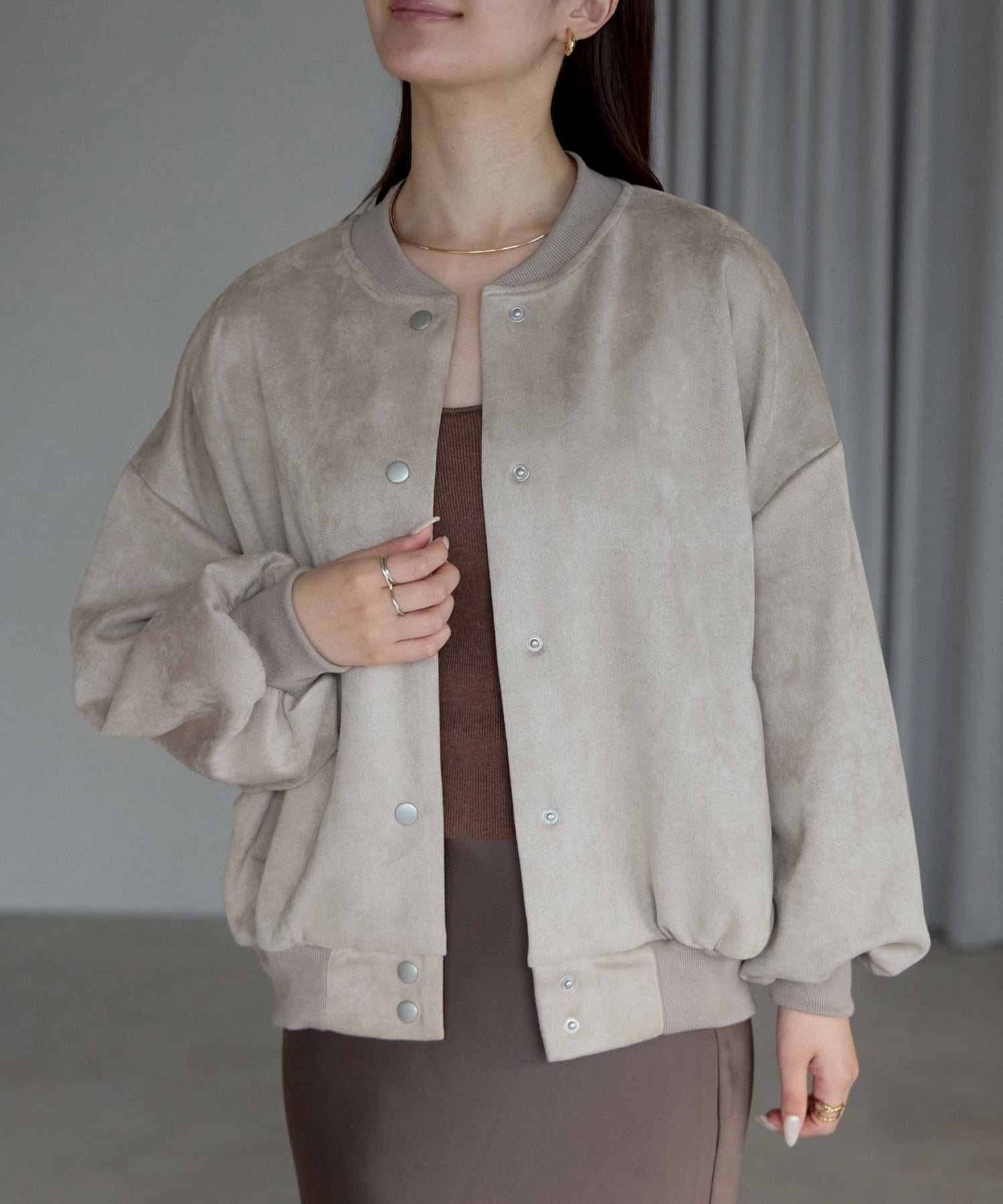 【リラクロ/relaclo】のmitis/フェイクスウェードスタジャン インテリア・キッズ・メンズ・レディースファッション・服の通販 founy(ファニー) 　ファッション　Fashion　レディースファッション　Fashion for Women　グレージュ|ID: prp329100004728539 ipo3291000000034247116