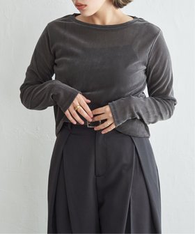 【ノッチ/notch】のシアーベロアロンT 人気、トレンドファッション・服の通販 founy(ファニー) ファッション Fashion レディースファッション Fashion for Women トップス・カットソー Cut & Sew Tops ロングTシャツ・Tシャツ Longline T-Shirts & Tees ベロアトップス Velour Tops / Velvet-Look Items おすすめ Recommended / Our Picks シンプル Simple, Minimal スラックス Slacks, Dress Pants デニム Denim, Jeans Material フォルム Silhouette, Form ベロア Velour, Soft Velvet エレガント 上品 Elegant |ID:prp329100004728600