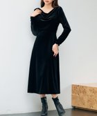 【セゾンドパピヨン/SAISON DE PAPILLON】のドレープドネックのベロアワンピース 人気、トレンドファッション・服の通販 founy(ファニー) ファッション Fashion レディースファッション Fashion for Women ワンピース Dresses エレガント 上品 Elegant シャーリング Shirring, Ruched シンプル Simple, Minimal フィット Fit, Slim Fit フレア Flare, Flared ベロア Velour, Soft Velvet A/W・秋冬 Autumn/Winter thumbnail ブラック|ID: prp329100004728601 ipo3291000000034529966