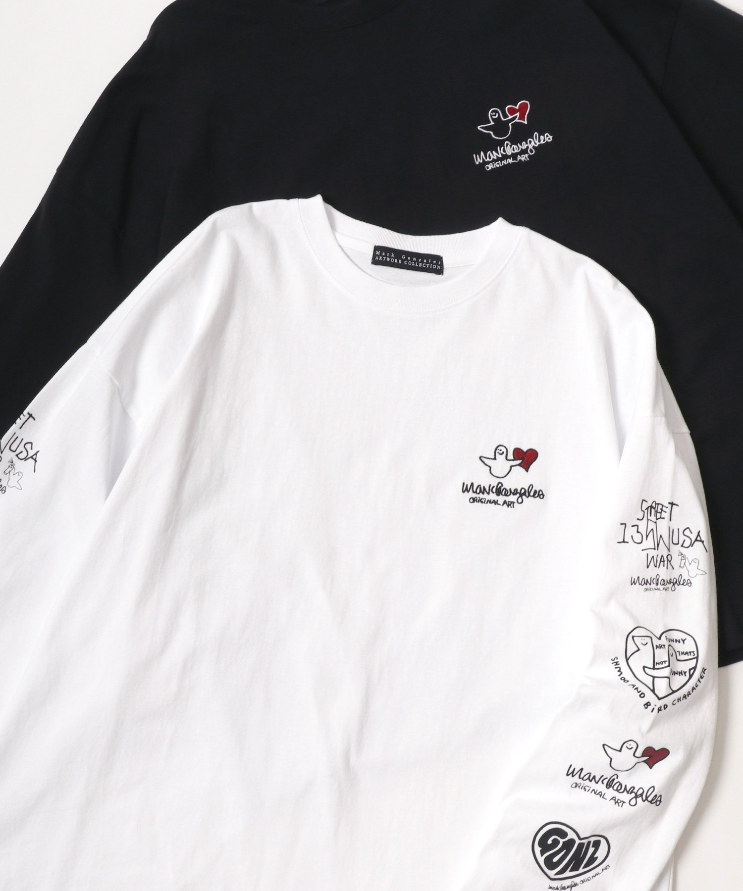 【ラザル/LAZAR】のMark Gonzales Tシャツ ティーシャツ メンズ 長袖 ロンT 別注 ワンポイント インテリア・キッズ・メンズ・レディースファッション・服の通販 founy(ファニー) ファッション Fashion レディースファッション Fashion for Women トップス・カットソー Cut & Sew Tops シャツ・ブラウス・オフィスカジュアル Elegant Blouses & Button-Ups ロングTシャツ・Tシャツ Longline T-Shirts & Tees イラスト Illustration カーゴパンツ Cargo Pants, Utility Pants キャップ Cap, Baseball Cap キャラクター Character, Licensed Characters グラフィック Graphic, Graphic Design ジャケット Jacket, Outerwear スタンダード Standard, Basic ストライプ Stripe, Striped Pattern スニーカー Sneakers, Trainers スポーツ Sports, Activewear スラックス Slacks, Dress Pants スリーブ Sleeve, Long Sleeve / Short Sleeve センター Center, Center Line ダウン Down, Puffer デニム Denim, Jeans Material トレンド Trend, Trending Now 定番 Standard, Basic Item 人気 Popular, Best Seller 長袖 Long Sleeve, Full Sleeve ビッグ Big, Oversized フレア Flare, Flared ブルゾン Blouson, Bomber Jacket プリント Print, Printed Pattern ベスト Vest, Waistcoat ベーシック Basic, Essential ホワイト系その他5|ID: prp329100004728608 ipo3291000000034528598