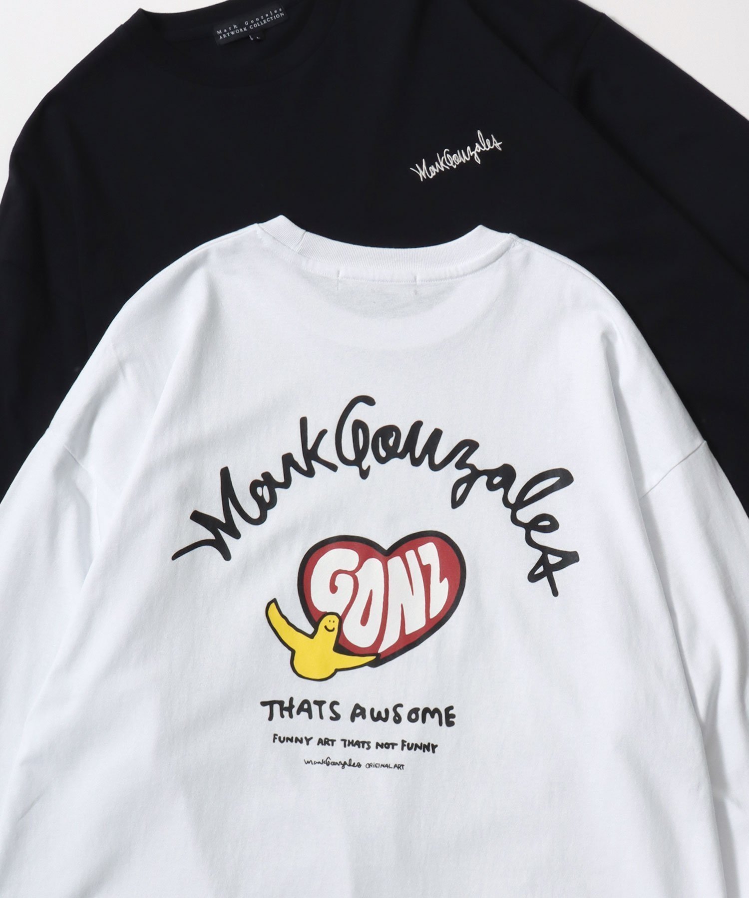 【ラザル/LAZAR】のMark Gonzales Tシャツ ティーシャツ メンズ 長袖 ロンT 別注 ワンポイント インテリア・キッズ・メンズ・レディースファッション・服の通販 founy(ファニー) ファッション Fashion レディースファッション Fashion for Women トップス・カットソー Cut & Sew Tops シャツ・ブラウス・オフィスカジュアル Elegant Blouses & Button-Ups ロングTシャツ・Tシャツ Longline T-Shirts & Tees イラスト Illustration カーゴパンツ Cargo Pants, Utility Pants キャップ Cap, Baseball Cap キャラクター Character, Licensed Characters グラフィック Graphic, Graphic Design ジャケット Jacket, Outerwear スタンダード Standard, Basic ストライプ Stripe, Striped Pattern スニーカー Sneakers, Trainers スポーツ Sports, Activewear スラックス Slacks, Dress Pants スリーブ Sleeve, Long Sleeve / Short Sleeve センター Center, Center Line ダウン Down, Puffer デニム Denim, Jeans Material トレンド Trend, Trending Now 定番 Standard, Basic Item 人気 Popular, Best Seller 長袖 Long Sleeve, Full Sleeve ビッグ Big, Oversized フレア Flare, Flared ブルゾン Blouson, Bomber Jacket プリント Print, Printed Pattern ベスト Vest, Waistcoat ベーシック Basic, Essential ホワイト系その他6|ID: prp329100004728608 ipo3291000000034528601