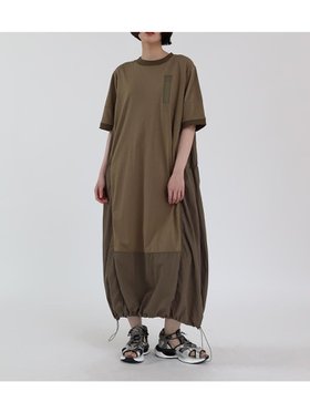 【ラシュッド/LASUD】のドロストバルーンワンピース 人気、トレンドファッション・服の通販 founy(ファニー) ファッション Fashion レディースファッション Fashion for Women ワンピース Dresses ドッキング Docking, Mixed Material バルーン Balloon, Balloon Silhouette |ID:prp329100004728618