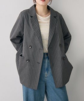 【レトロガール/RETRO GIRL】のダブルテーラーJK 人気、トレンドファッション・服の通販 founy(ファニー) ファッション Fashion レディースファッション Fashion for Women ジャケット Jacket, Outerwear ストライプ Stripe, Striped Pattern ダブル Double, Double-Breasted デニム Denim, Jeans Material トレンド Trend, Trending Now ベーシック Basic, Essential エレガント 上品 Elegant 無地 Plain, Solid Color 秋 Autumn |ID:prp329100004728658