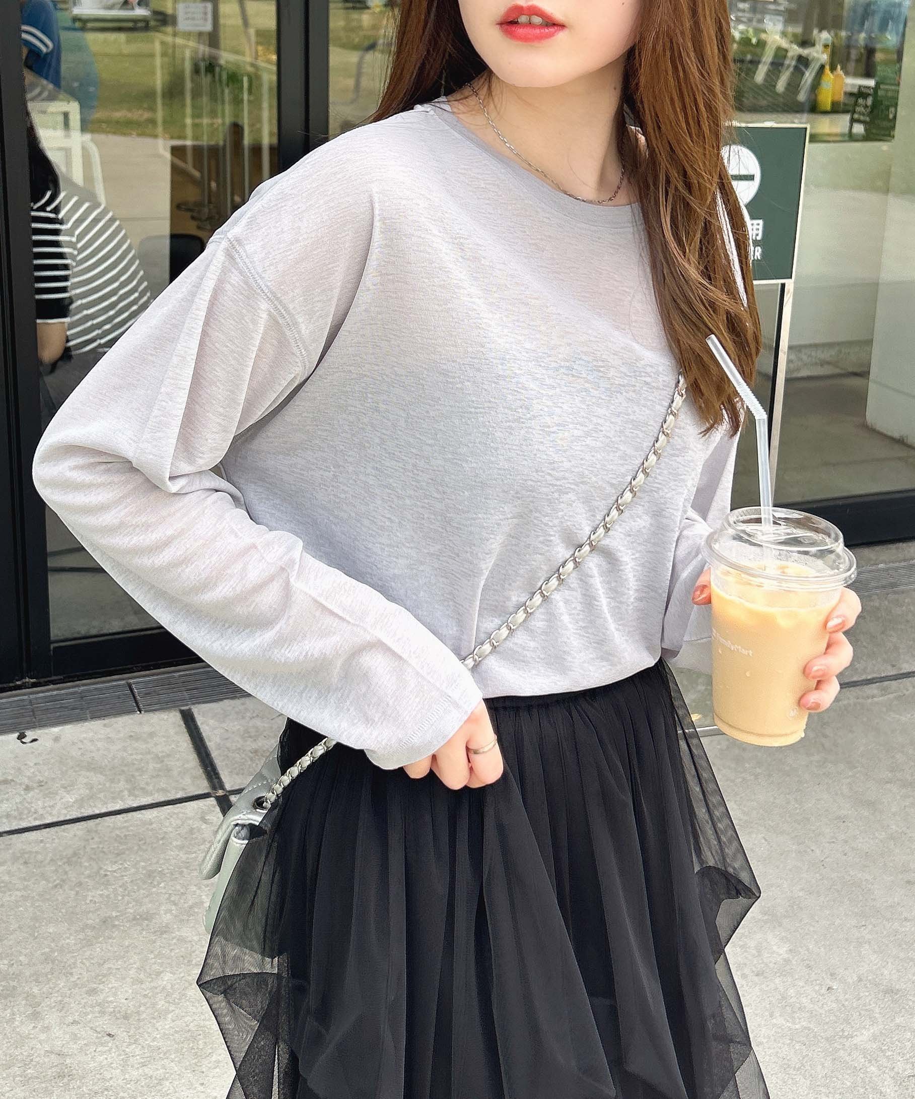 【イング/INGNI】の【WEB限定】シアートップス インテリア・キッズ・メンズ・レディースファッション・服の通販 founy(ファニー) 　ファッション　Fashion　レディースファッション　Fashion for Women　トップス・カットソー　Cut & Sew Tops　おすすめ　Recommended / Our Picks　インナー　Innerwear　シアー　Sheer, See-Through　ジャケット　Jacket, Outerwear　トレンド　Trend, Trending Now　ビスチェ　Bustier, Corset Top　ベーシック　Basic, Essential　ロング　Long, Long-Length　グレー|ID: prp329100004728664 ipo3291000000034163239