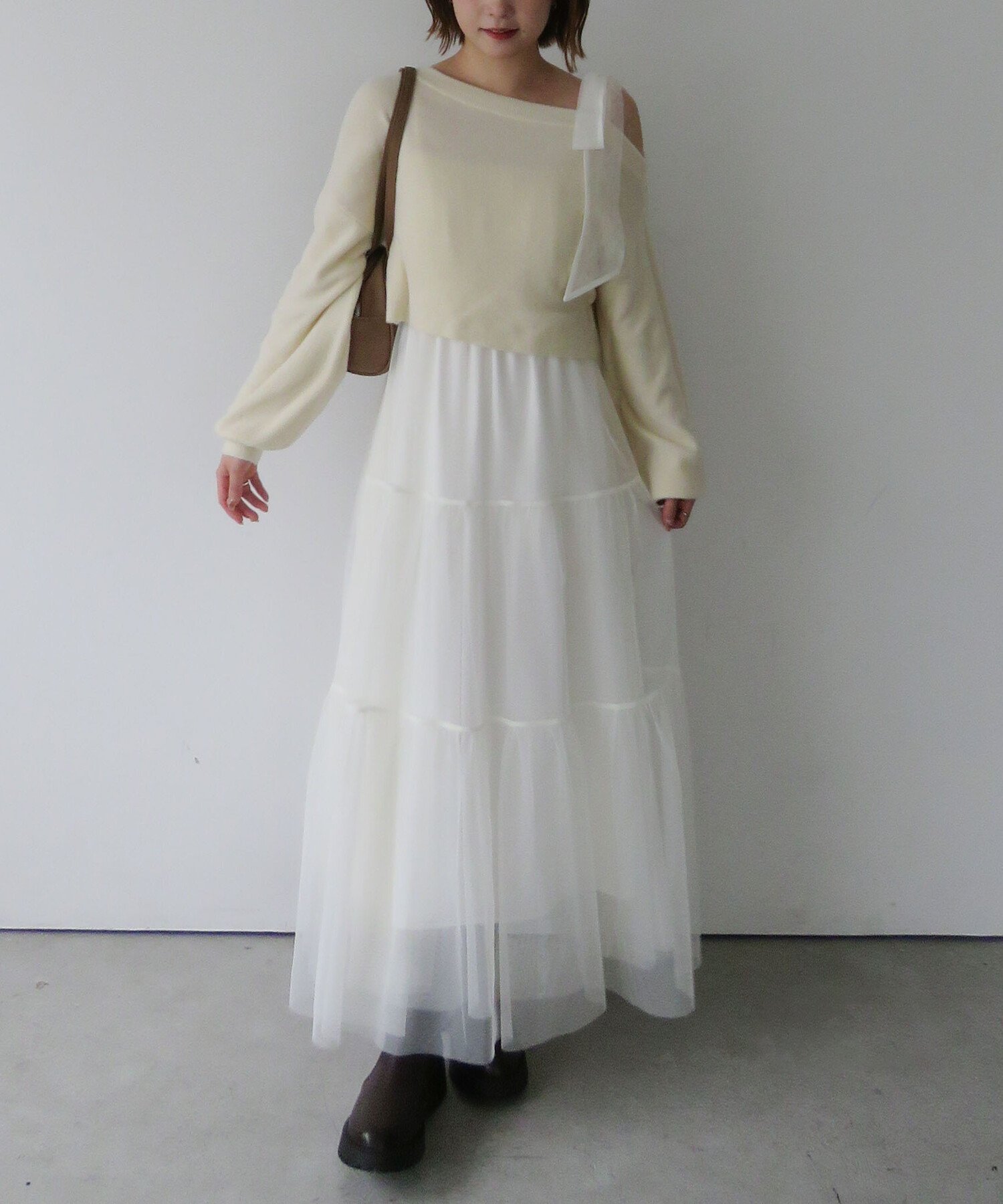 【アルシーヴ/archives】の肩リボンニットプルオーバー*チュールキャミワンピースSET 人気、トレンドファッション・服の通販 founy(ファニー) 　ファッション　Fashion　レディースファッション　Fashion for Women　ワンピース　Dresses　キャミソールワンピース　Camisole Dresses　おすすめ　Recommended / Our Picks　インナー　Innerwear　チュール　Tulip, Tulip Motif　リボン　Ribbon, Bow　 other-1|ID: prp329100004728667 ipo3291000000034163255