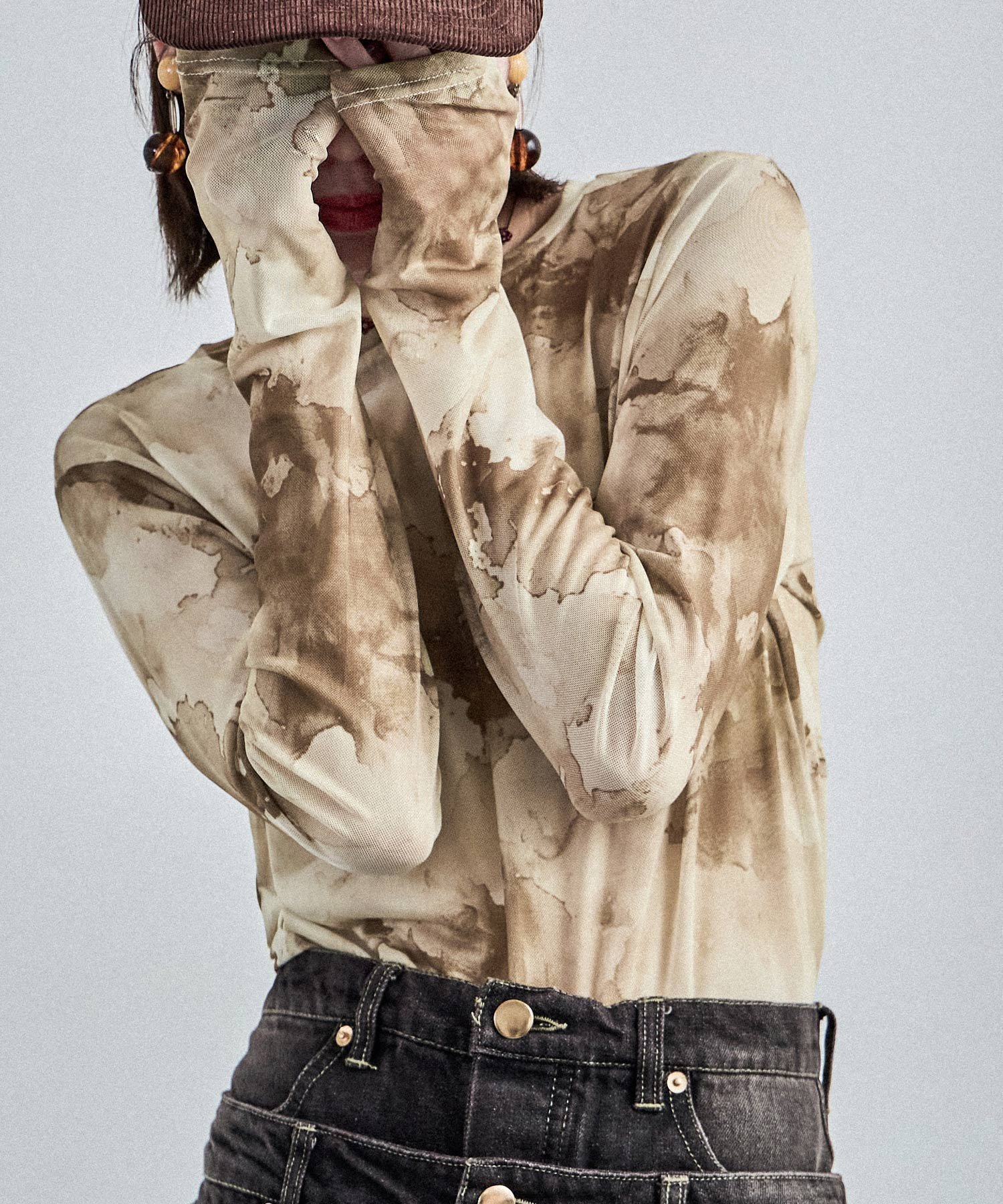 【ビーフラット/bflat】のニュアンスタイダイ シアーカットソー 人気、トレンドファッション・服の通販 founy(ファニー) ファッション Fashion レディースファッション Fashion for Women トップス・カットソー Cut & Sew Tops カットソー・ベーシックTシャツ Cut-and-Sewn Tops / Stretch Tees & Basics デニム Denim, Jeans Material 長袖 Long Sleeve, Full Sleeve other-1|ID: prp329100004728694 ipo3291000000034583174