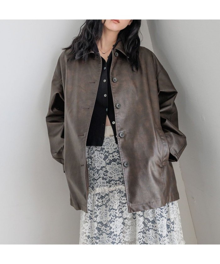 【ローリーズファーム/LOWRYS FARM】のレザーカバーオール インテリア・キッズ・メンズ・レディースファッション・服の通販 founy(ファニー) https://founy.com/ ファッション Fashion レディースファッション Fashion for Women おすすめ Recommended / Our Picks スウェット / スエット Sweatshirt, Sweatwear トレンド Trend, Trending Now パーカー Hoodie, Parka ビンテージ Vintage, Retro Style フェイクレザー Faux Leather, PU Leather ミドル Middle Length, Mid Height リラックス Relax, Relaxed Fit 春 Spring 秋 Autumn |ID: prp329100004728779 ipo3291000000034554122