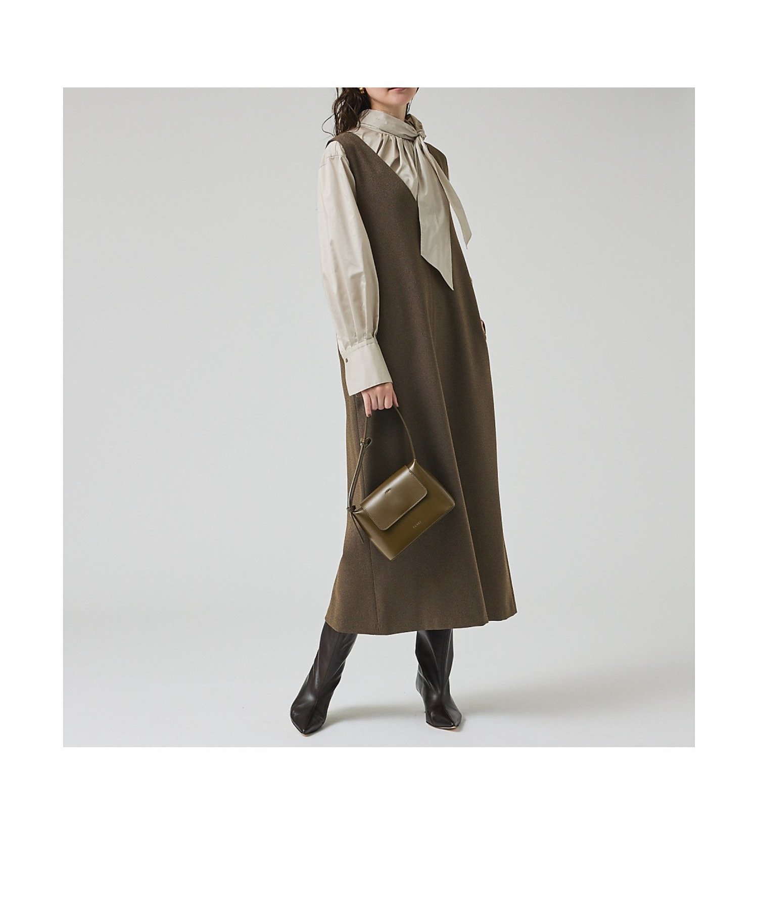 【カリテ/qualite】のツイーディジャンパーワンピース 人気、トレンドファッション・服の通販 founy(ファニー) 　ファッション　Fashion　レディースファッション　Fashion for Women　ワンピース　Dresses　インナー　Innerwear　シンプル　Simple, Minimal　スリット　Slit, Slit Detail　ポケット　Pocket, Pocket Detail　楽ちん　Easy Fit, Comfortable　 other-1|ID: prp329100004728780 ipo3291000000034163844