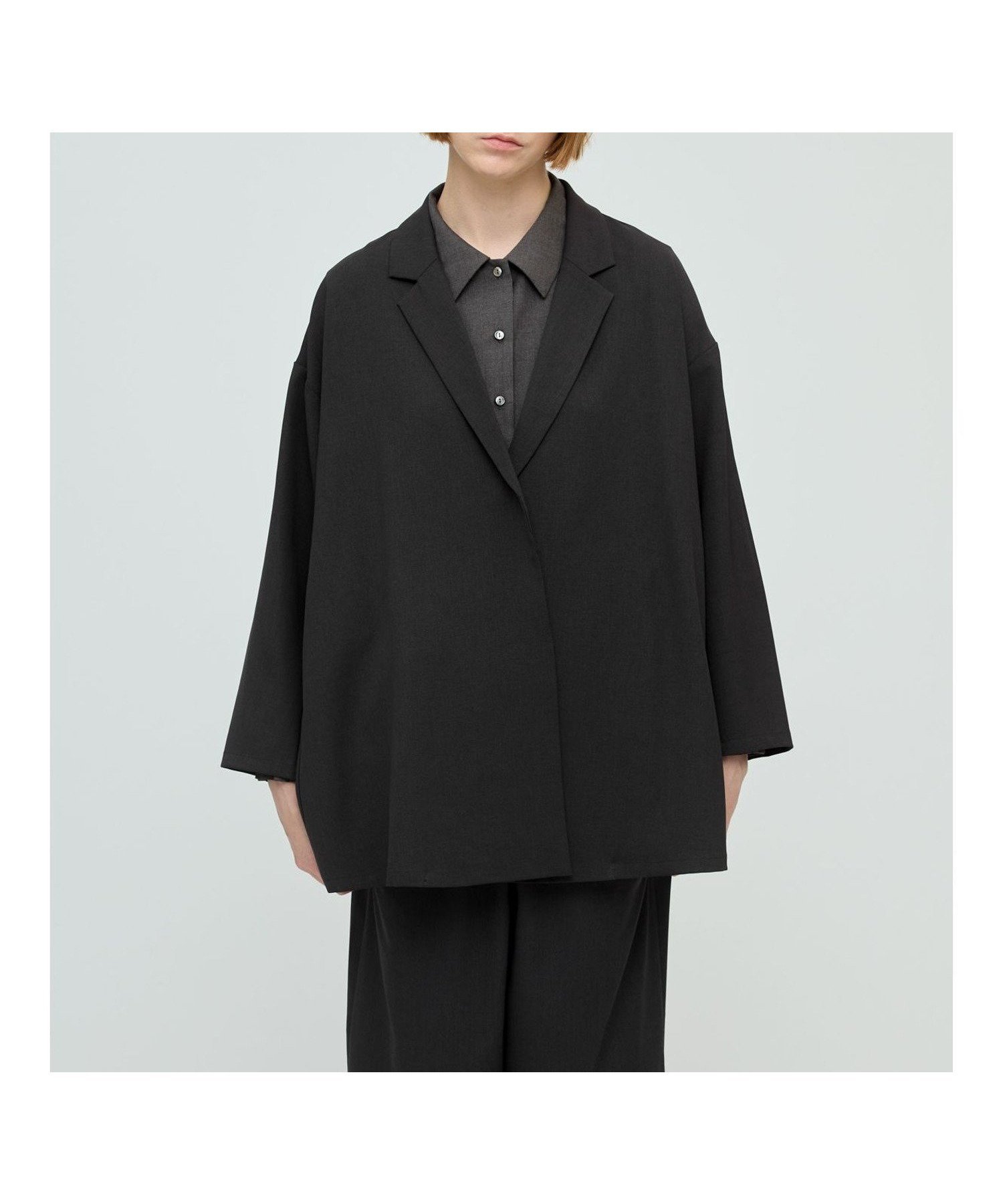 【マーコート/MARcourt】のmizuiro ind テーラードシャツジャケット インテリア・キッズ・メンズ・レディースファッション・服の通販 founy(ファニー) 　ファッション　Fashion　レディースファッション　Fashion for Women　アウター　Coat / Outerwear Collection　レディースジャケット・軽アウター　Jackets　オケージョン　Occasion Wear　セットアップ　Set-Up, Coordinated Outfit　フレア　Flare, Flared　ポケット　Pocket, Pocket Detail　エレガント 上品　Elegant　人気　Popular, Best Seller　夏　Summer　春　Spring　S/S・春夏　SS, Spring/Summer, Warm Season　無地　Plain, Solid Color　A/W・秋冬　Autumn/Winter　長袖　Long Sleeve, Full Sleeve　ブラック|ID: prp329100004728797 ipo3291000000034507284