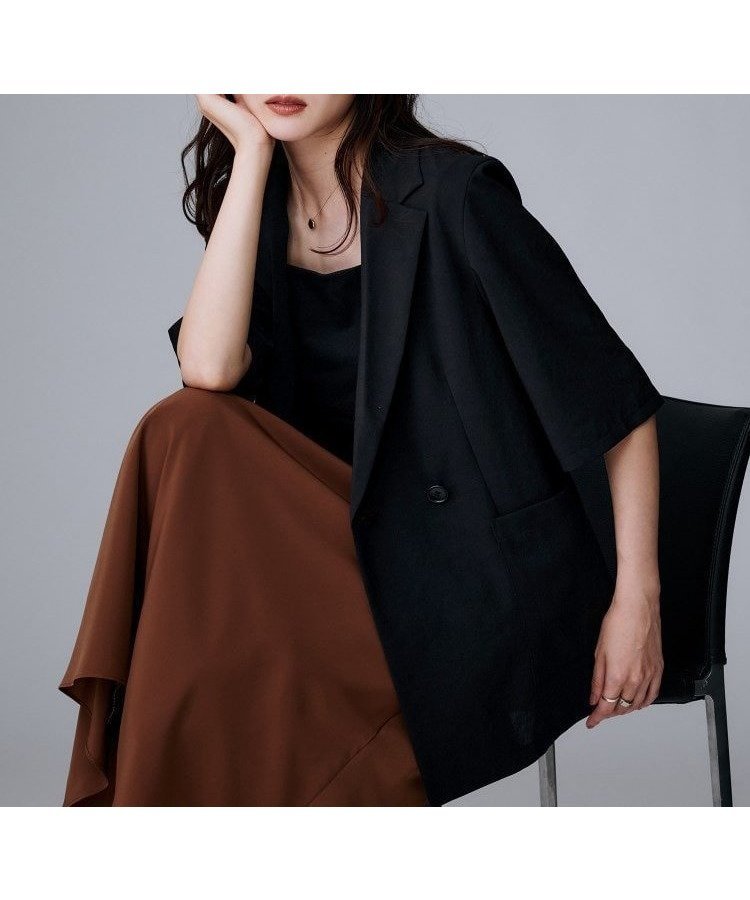 【アンタイトル/UNTITLED】の【吸水速乾/洗える】ハーフスリーブジャケット 人気、トレンドファッション・服の通販 founy(ファニー) 　ファッション　Fashion　レディースファッション　Fashion for Women　アウター　Coat / Outerwear Collection　レディースジャケット・軽アウター　Jackets　洗える　Machine Washable　吸水　Absorbent, Quick-Dry　ジャケット　Jacket, Outerwear　スマート　Smart, Elegant　ダブル　Double, Double-Breasted　デニム　Denim, Jeans Material　トレンド　Trend, Trending Now　ポケット　Pocket, Pocket Detail　半袖　Short Sleeve, Half Sleeve　リラックス　Relax, Relaxed Fit　おすすめ　Recommended / Our Picks　 other-1|ID: prp329100004728845 ipo3291000000034222775