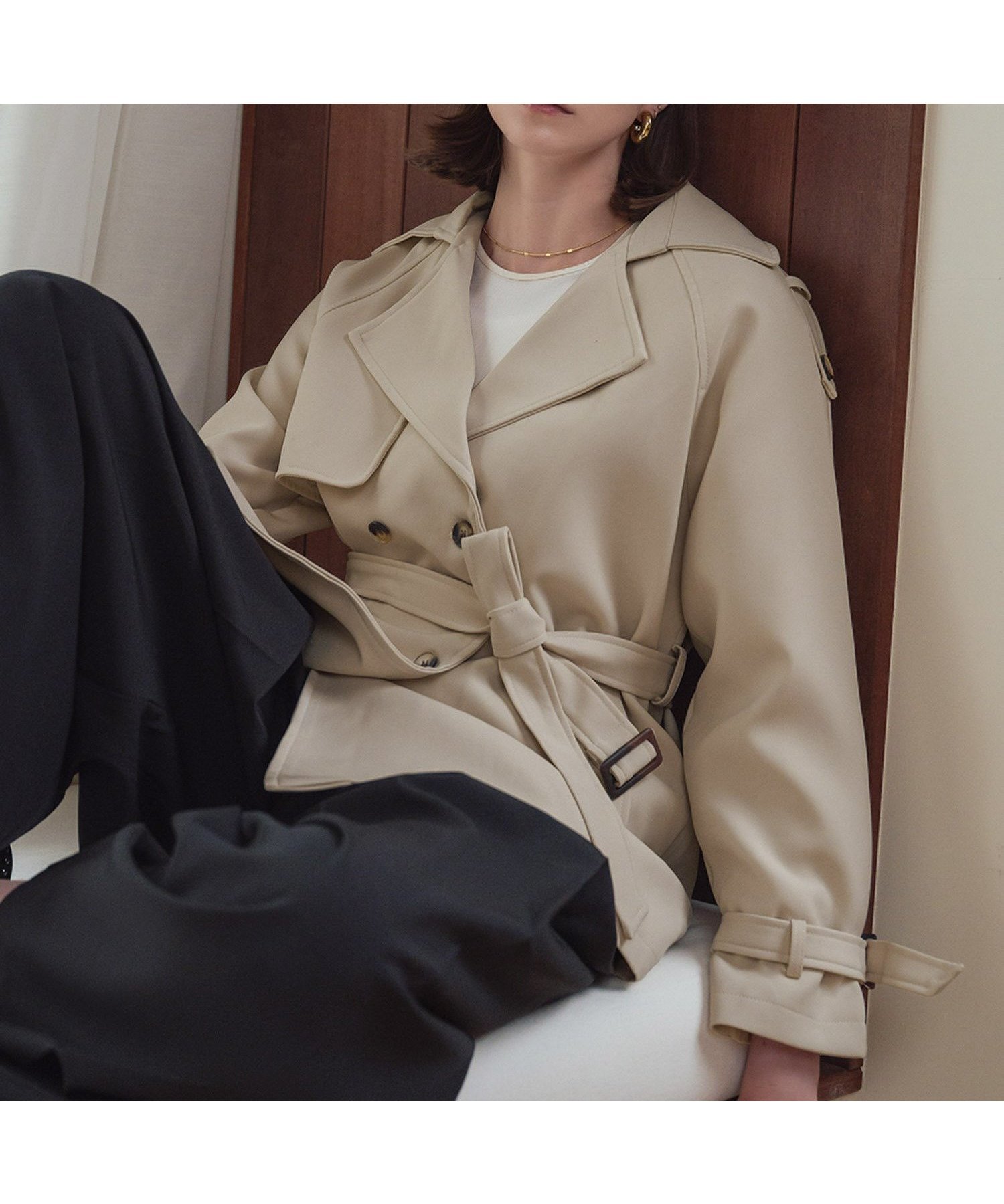 【ガール/GIRL】のトレンチコート ミドル丈 ハーフコート インテリア・キッズ・メンズ・レディースファッション・服の通販 founy(ファニー) 　ファッション　Fashion　レディースファッション　Fashion for Women　アウター　Coat / Outerwear Collection　コート・ロングコート・ピーコート　Long Coats, Peacoats & More　トレンチコート / 春秋の定番アウター　Trench Coats　ハーフ　Half, Half-Length　ミドル　Middle Length, Mid Height　エレガント 上品　Elegant　再入荷　Restock / Back in Stock　CAM|ID: prp329100004728940 ipo3291000000034499370