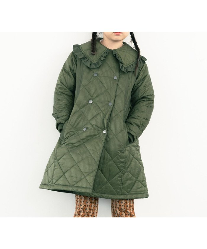 【ローリーズファーム/LOWRYS FARM / KIDS】のBIGカラーキルティングコート インテリア・キッズ・メンズ・レディースファッション・服の通販 founy(ファニー) https://founy.com/ ファッション Fashion キッズファッション Fashion for Kids アウター Coat Outerwear /Kids キルティング Quilted, Quilting フリル Frill, Ruffle フロント Front, Front Design メタル Metal, Metal Parts |ID: prp329100004729104 ipo3291000000034165020