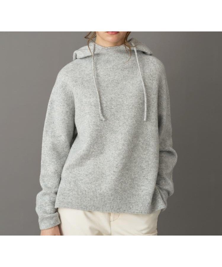 【ドレステリア/DRESSTERIOR】のカシミヤブレンドフードニット インテリア・キッズ・メンズ・レディースファッション・服の通販 founy(ファニー) 　ファッション　Fashion　レディースファッション　Fashion for Women　トップス・カットソー　Cut & Sew Tops　ニット　Knit Tops & Sweaters　スマート　Smart, Elegant　パターン　Pattern, Design Print　フロント　Front, Front Design　ホールガーメント　WholeGarment, Seamless Knit　ライトグレー|ID: prp329100004729115 ipo3291000000034644352