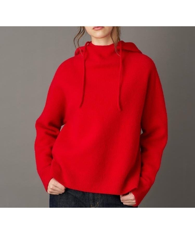 【ドレステリア/DRESSTERIOR】のカシミヤブレンドフードニット インテリア・キッズ・メンズ・レディースファッション・服の通販 founy(ファニー) 　ファッション　Fashion　レディースファッション　Fashion for Women　トップス・カットソー　Cut & Sew Tops　ニット　Knit Tops & Sweaters　スマート　Smart, Elegant　パターン　Pattern, Design Print　フロント　Front, Front Design　ホールガーメント　WholeGarment, Seamless Knit　レッド|ID: prp329100004729115 ipo3291000000034644357