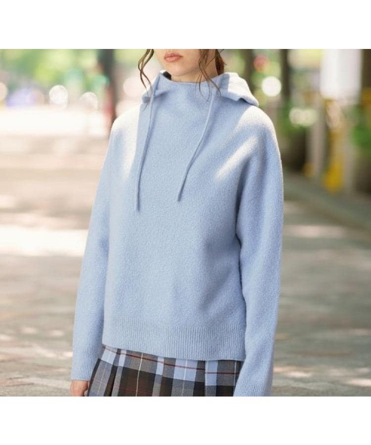 【ドレステリア/DRESSTERIOR】のカシミヤブレンドフードニット インテリア・キッズ・メンズ・レディースファッション・服の通販 founy(ファニー) 　ファッション　Fashion　レディースファッション　Fashion for Women　トップス・カットソー　Cut & Sew Tops　ニット　Knit Tops & Sweaters　スマート　Smart, Elegant　パターン　Pattern, Design Print　フロント　Front, Front Design　ホールガーメント　WholeGarment, Seamless Knit　ブルー|ID: prp329100004729115 ipo3291000000035163997