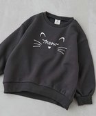 【デビロック/devirock / KIDS】のデビラボ ガールズ プリント ボリュームスリーブ 裏起毛トレーナー 25AW 003-ネコ-スミクロ|ID: prp329100004729124 ipo3291000000034165090