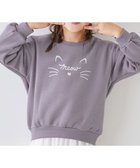 【デビロック/devirock / KIDS】のデビラボ ガールズ プリント ボリュームスリーブ 裏起毛トレーナー 25AW 004-ネコ-Gバイオレット|ID: prp329100004729124 ipo3291000000034165091
