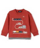 【ナルミヤ オンライン/NARUMIYA ONELINE / KIDS】の【人気商品再入荷】【直営店で取り扱い無し】電車アップリケ裾ボーダートレーナー 赤|ID: prp329100004729127 ipo3291000000034165108