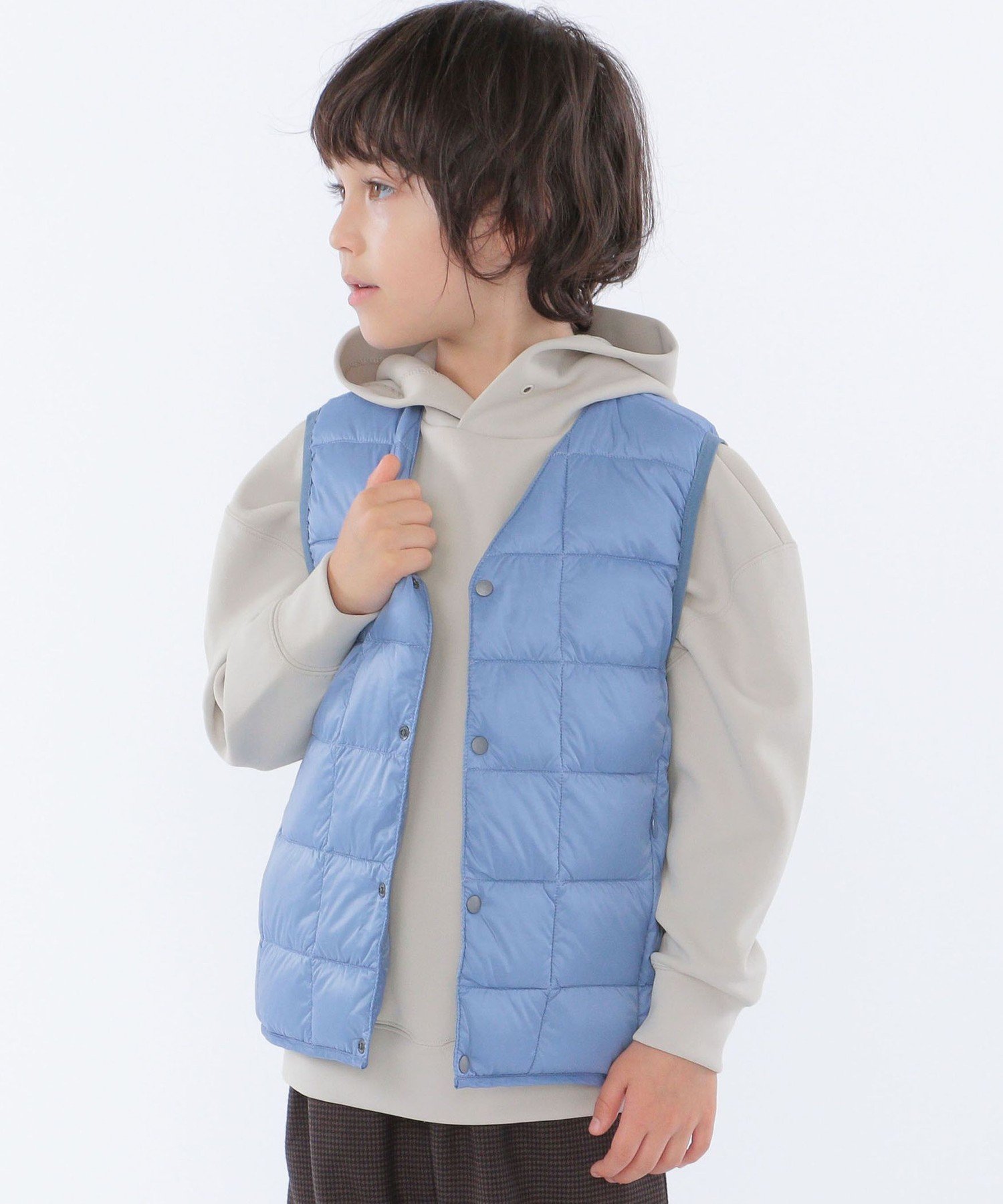 【シップス/SHIPS / KIDS】の【WEB限定】TAION 100~150cm / キッズ インナー ダウン ベスト インテリア・キッズ・メンズ・レディースファッション・服の通販 founy(ファニー) 　ファッション　Fashion　キッズファッション　Fashion for Kids　アウトドア　Outdoor Clothing　インナー　Innerwear　カットソー　Cut and Sewn Top　コンパクト　Compact, Small Size　コーティング　Coating, Coated Finish　ダウン　Down, Puffer　パーカー　Hoodie, Parka　フェザー　Feather, Feather Detail　ベスト　Vest, Waistcoat　ポケット　Pocket, Pocket Detail　防寒　Cold Protection, Winter-Ready　ラベンダー　Lavender　旅行　Travel　ライトブルー|ID: prp329100004729135 ipo3291000000034165145