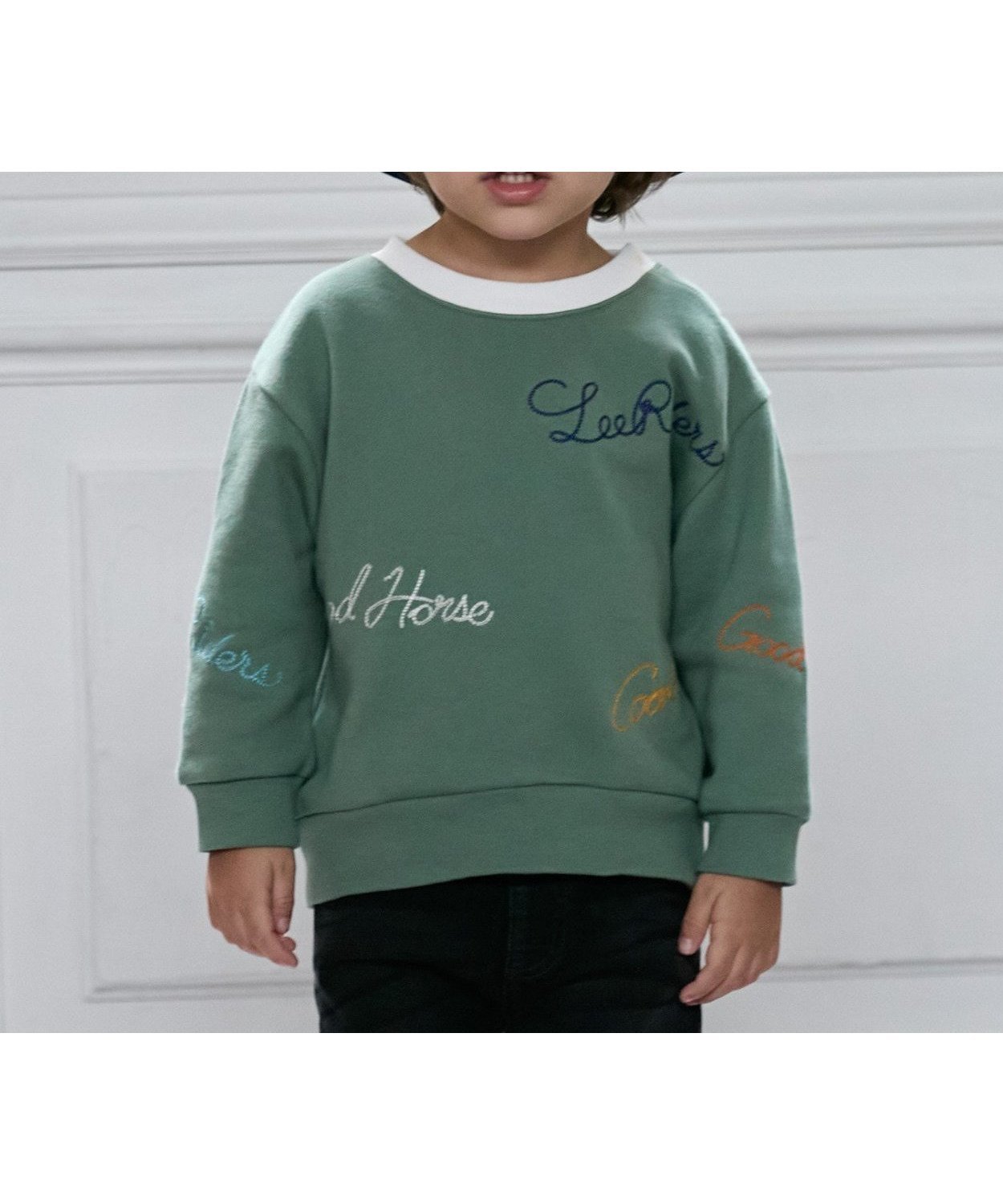 【ナルミヤ オンライン/NARUMIYA ONELINE / KIDS】の【Lee】ロゴ刺繍トレーナー インテリア・キッズ・メンズ・レディースファッション・服の通販 founy(ファニー) 　ファッション　Fashion　キッズファッション　Fashion for Kids　カラフル　Colorful Design　チェーン　Chain, Chain Strap　トレーナー　Sweatshirt, Trainer　ボトム　Bottoms, Lower Wear　ポケット　Pocket, Pocket Detail　グリーン|ID: prp329100004729140 ipo3291000000034165163