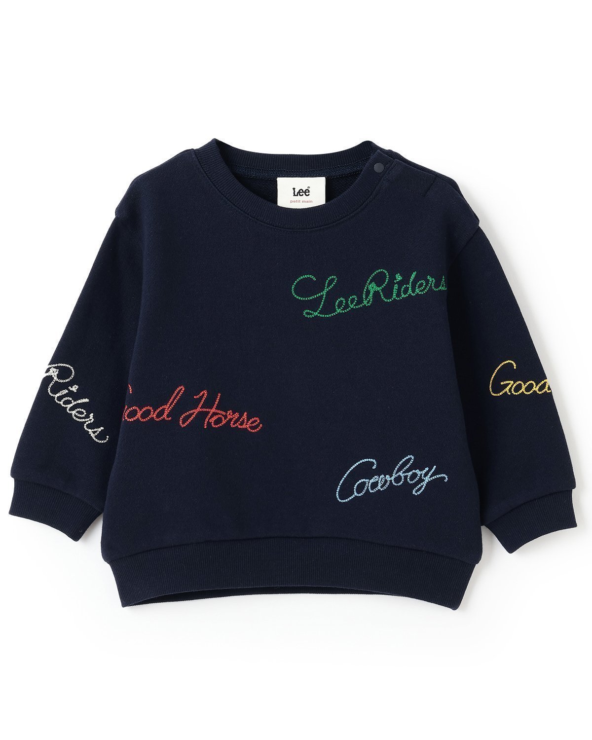 【ナルミヤ オンライン/NARUMIYA ONELINE / KIDS】の【Lee】ロゴ刺繍トレーナー インテリア・キッズ・メンズ・レディースファッション・服の通販 founy(ファニー) 　ファッション　Fashion　キッズファッション　Fashion for Kids　カラフル　Colorful Design　チェーン　Chain, Chain Strap　トレーナー　Sweatshirt, Trainer　ボトム　Bottoms, Lower Wear　ポケット　Pocket, Pocket Detail　紺|ID: prp329100004729140 ipo3291000000034165165