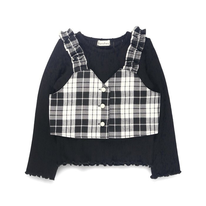 【ブランシェス/branshes / KIDS】の【おそろい】チェック柄トップスセット インテリア・キッズ・メンズ・レディースファッション・服の通販 founy(ファニー) https://founy.com/ ファッション Fashion キッズファッション Fashion for Kids トップス・カットソー Cut & Sew Tops おすすめ Recommended / Our Picks イエロー Yellow インナー Innerwear ガーリー Girly, Feminine Style セットアップ Set-Up, Coordinated Outfit チェック Check, Plaid, Tartan テレコ Ribbed, Rib Stitch ビスチェ Bustier, Corset Top フリル Frill, Ruffle ベビー Baby, Babywear 人気 Popular, Best Seller 秋 Autumn 長袖 Long Sleeve, Full Sleeve |ID: prp329100004729147 ipo3291000000034165195