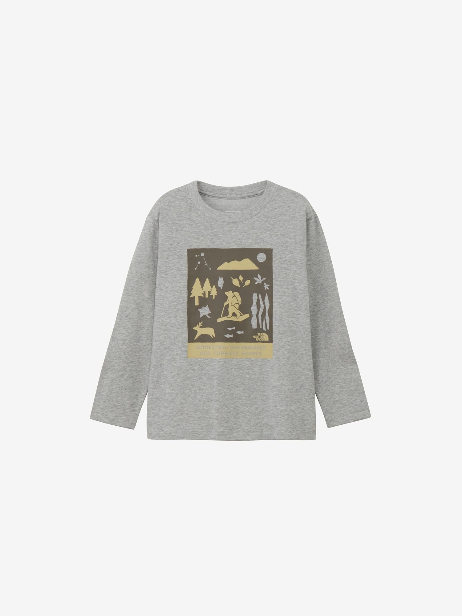 【ザ ノース フェイス/THE NORTH FACE / KIDS】の【公式】ロングスリーブシレトコトコティー(キッズ) インテリア・キッズ・メンズ・レディースファッション・服の通販 founy(ファニー) 　ファッション　Fashion　キッズファッション　Fashion for Kids　イラスト　Illustration　キャラクター　Character, Licensed Characters　グラフィック　Graphic, Graphic Design　フロント　Front, Front Design　長袖　Long Sleeve, Full Sleeve　ミックスグレー|ID: prp329100004729157 ipo3291000000034165234