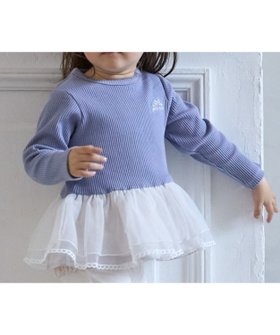 【ナルミヤ オンライン/NARUMIYA ONELINE / KIDS】のチュールペプラムロゴ長袖Tシャツ 人気、トレンドファッション・服の通販 founy(ファニー) ファッション Fashion キッズファッション Fashion for Kids デニム Denim, Jeans Material ポケット Pocket, Pocket Detail レギンス Leggings, Stretch Pants 長袖 Long Sleeve, Full Sleeve |ID:prp329100004729163