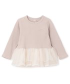 【ナルミヤ オンライン/NARUMIYA ONELINE / KIDS】のチュールペプラムロゴ長袖Tシャツ ライト ピンク|ID: prp329100004729163 ipo3291000000034165258