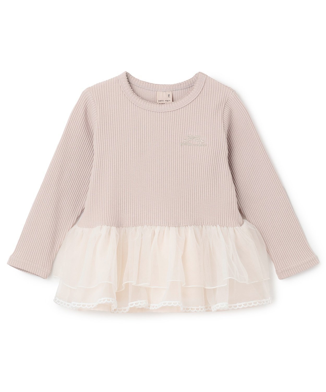 【ナルミヤ オンライン/NARUMIYA ONELINE / KIDS】のチュールペプラムロゴ長袖Tシャツ インテリア・キッズ・メンズ・レディースファッション・服の通販 founy(ファニー) 　ファッション　Fashion　キッズファッション　Fashion for Kids　デニム　Denim, Jeans Material　ポケット　Pocket, Pocket Detail　レギンス　Leggings, Stretch Pants　長袖　Long Sleeve, Full Sleeve　ライト ピンク|ID: prp329100004729163 ipo3291000000034165258