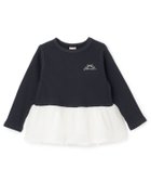 【ナルミヤ オンライン/NARUMIYA ONELINE / KIDS】のチュールペプラムロゴ長袖Tシャツ チャコール|ID: prp329100004729163 ipo3291000000034165260