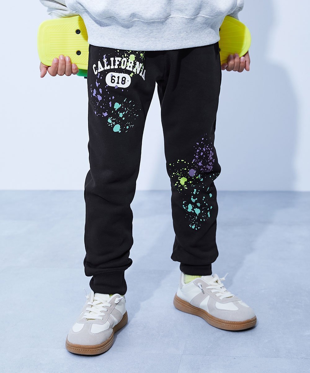 【デビロック/devirock / KIDS】のデビラボ プリント スウェットパンツ スウェットパンツ ロングパンツ ボトムス 25AW インテリア・キッズ・メンズ・レディースファッション・服の通販 founy(ファニー) 　ファッション　Fashion　キッズファッション　Fashion for Kids　ボトムス　Bottoms　シンプル　Simple, Minimal　プリント　Print, Printed Pattern　ロング　Long, Long-Length　おすすめ　Recommended / Our Picks　2025年　2025　2025-2026秋冬・A/W　Autumn/Winter 2025–26 AW25–26　010-ペンキ-ブラック|ID: prp329100004729170 ipo3291000000034165300