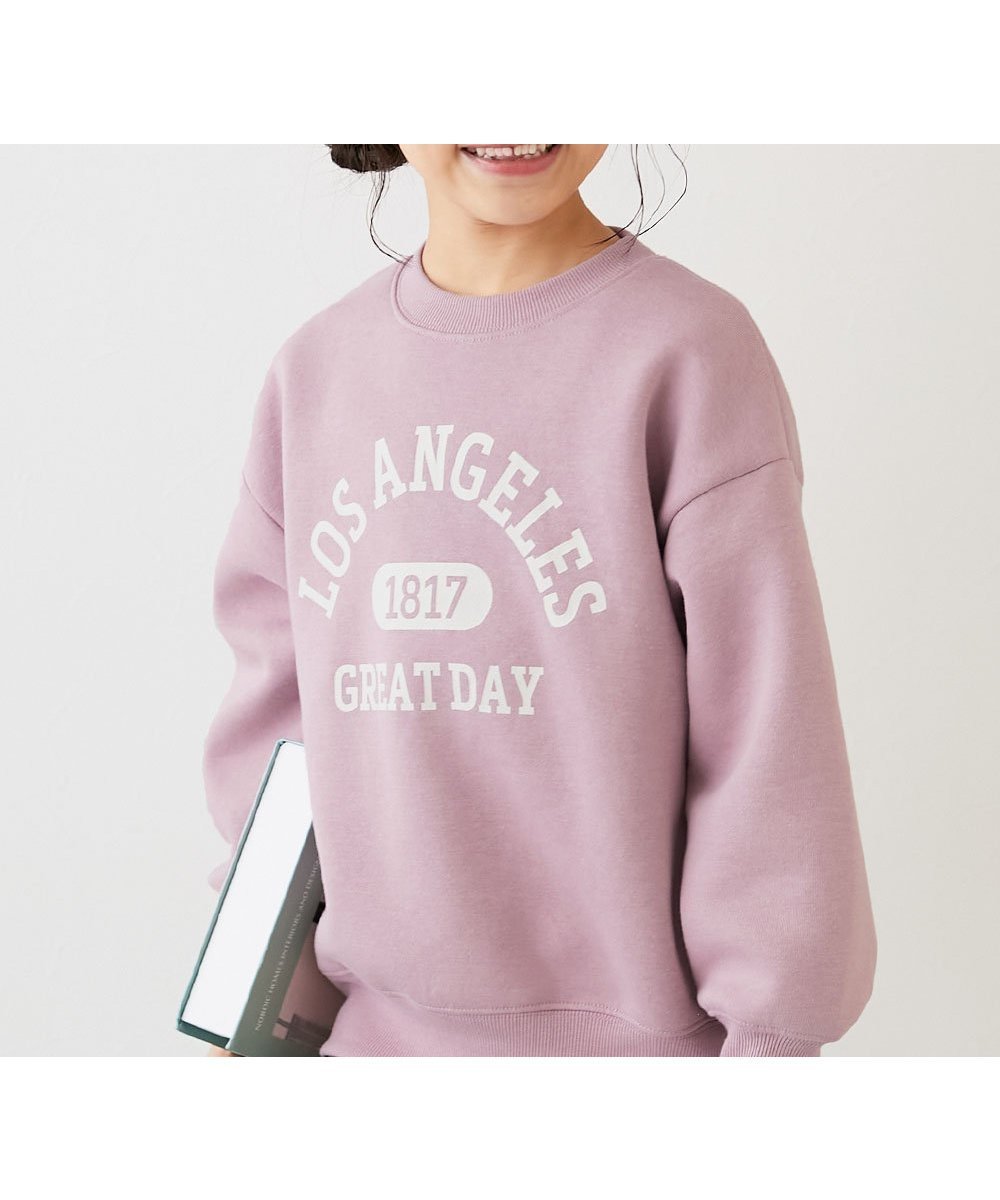 【デビロック/devirock / KIDS】のデビラボ プリント 裏起毛 BIGシルエットトレーナー トレーナー トップス 25AW インテリア・キッズ・メンズ・レディースファッション・服の通販 founy(ファニー) 　ファッション　Fashion　キッズファッション　Fashion for Kids　トップス・カットソー　Cut & Sew Tops　トレンド　Trend, Trending Now　トレーナー　Sweatshirt, Trainer　プリント　Print, Printed Pattern　おすすめ　Recommended / Our Picks　2025年　2025　2025-2026秋冬・A/W　Autumn/Winter 2025–26 AW25–26　002-ロゴ2-くすみピンク|ID: prp329100004729267 ipo3291000000034165672