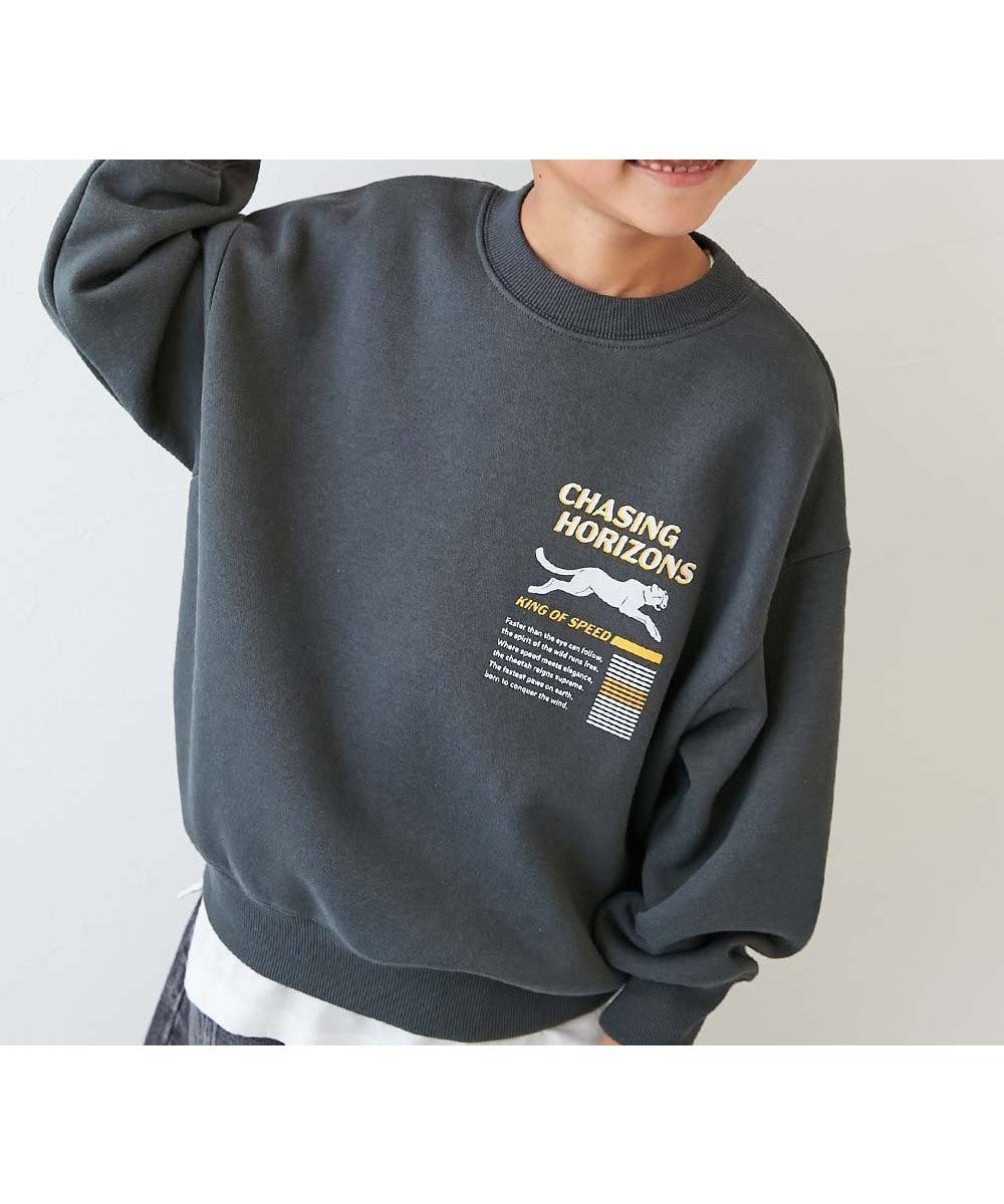【デビロック/devirock / KIDS】のデビラボ プリント 裏起毛 BIGシルエットトレーナー トレーナー トップス 25AW インテリア・キッズ・メンズ・レディースファッション・服の通販 founy(ファニー) 　ファッション　Fashion　キッズファッション　Fashion for Kids　トップス・カットソー　Cut & Sew Tops　トレンド　Trend, Trending Now　トレーナー　Sweatshirt, Trainer　プリント　Print, Printed Pattern　おすすめ　Recommended / Our Picks　2025年　2025　2025-2026秋冬・A/W　Autumn/Winter 2025–26 AW25–26　004-チーター-スミクロ|ID: prp329100004729267 ipo3291000000034165674