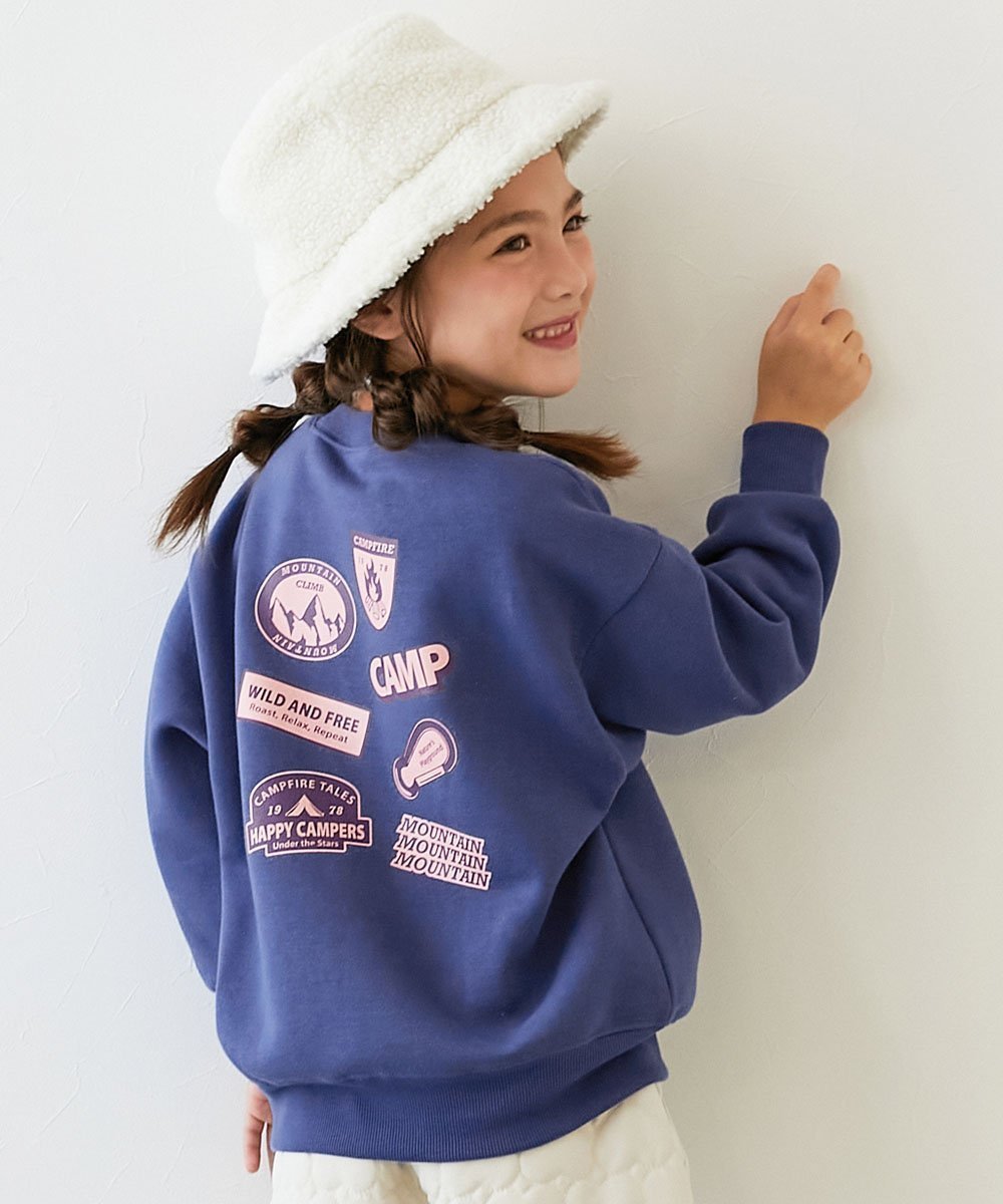 【デビロック/devirock / KIDS】のデビラボ プリント 裏起毛 BIGシルエットトレーナー トレーナー トップス 25AW インテリア・キッズ・メンズ・レディースファッション・服の通販 founy(ファニー) 　ファッション　Fashion　キッズファッション　Fashion for Kids　トップス・カットソー　Cut & Sew Tops　トレンド　Trend, Trending Now　トレーナー　Sweatshirt, Trainer　プリント　Print, Printed Pattern　おすすめ　Recommended / Our Picks　2025年　2025　2025-2026秋冬・A/W　Autumn/Winter 2025–26 AW25–26　008-ワッペン-オールドブルー|ID: prp329100004729267 ipo3291000000034165678