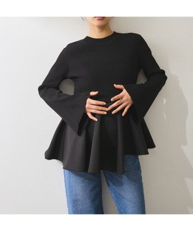 【アダム エ ロペ/ADAM ET ROPE'】の【再入荷】・【サステナブル】ペプラムコンビニットプルオーバー 人気、トレンドファッション・服の通販 founy(ファニー) ファッション Fashion レディースファッション Fashion for Women トップス・カットソー Cut & Sew Tops ニット Knit Tops & Sweaters カジュアルプルオーバー・ニットトップス Pullovers & Knit Tops / Casual Pullovers オケージョン Occasion Wear 春 Spring コンパクト Compact, Small Size ストレッチ Stretch, Stretchy Fabric スラックス Slacks, Dress Pants スリーブ Sleeve, Long Sleeve / Short Sleeve ツイル Twist, Twisted Detail デニム Denim, Jeans Material ドッキング Docking, Mixed Material フレア Flare, Flared ペプラム Peplum, Flared Hem ポケット Pocket, Pocket Detail ワイド Wide, Wide Fit S/S・春夏 SS, Spring/Summer, Warm Season 再入荷 Restock / Back in Stock おすすめ Recommended / Our Picks 夏 Summer 2025年 2025 2025春夏・S/S Spring/Summer 2025 SS25 |ID:prp329100004729337