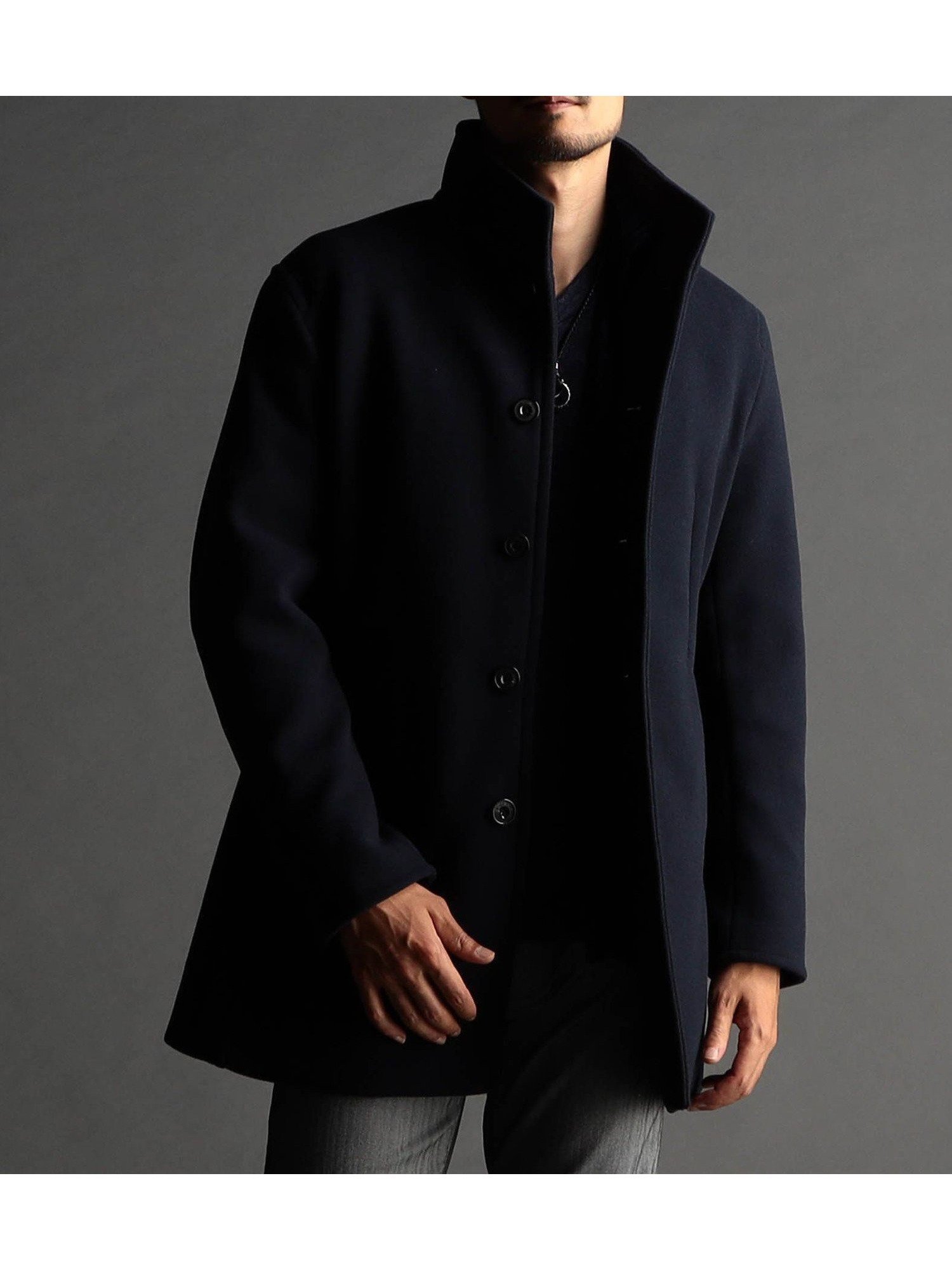 【ニコル/NICOLE / MEN】の【24年モデル EC限定再販売】アラカルトハイブリットメルトン スタンドコート インテリア・キッズ・メンズ・レディースファッション・服の通販 founy(ファニー) 　ファッション　Fashion　メンズファッション　Fashion for Men　シェイプ　Shape, Slim Fit　ジャケット　Jacket, Outerwear　スタンド　Stand Collar, Upright Stand　ストレッチ　Stretch, Stretchy Fabric　スマート　Smart, Elegant　チェック　Check, Plaid, Tartan　パッチ　Patch, Appliqué　ポケット　Pocket, Pocket Detail　防寒　Cold Protection, Winter-Ready　メルトン　Melton, Heavy Wool　無地　Plain, Solid Color　ワイヤー　Wire, Wired Bra　67ネイビー|ID: prp329100004729344 ipo3291000000034216883